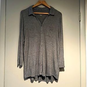 Long sleeve buttoned grey Merona blouse size large